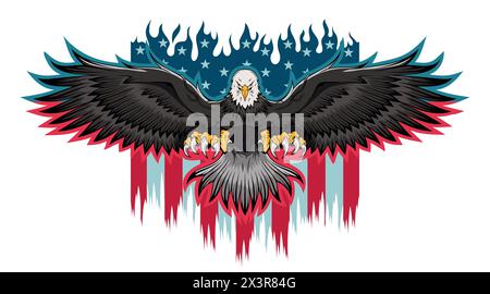 Aigle. Bald Eagle. Symbole national des États-Unis. Image vectorielle Illustration de Vecteur