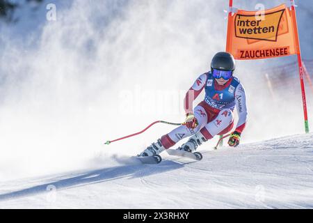 Zauchensee, Salzbourg. 14 janvier 2024. ZAUCHENSEE, SALZBOURG - 13 JANVIER : Ariane Raedler d'Autriche pendant la Coupe du monde de ski alpin Audi FIS - descente féminine Zauchensee le 13 janvier 2024 à Zauchensee, Salzbourg.240113 SEPA 12 041 - 20240114 PD30287 crédit : APA-PictureDesk/Alamy Live News Banque D'Images