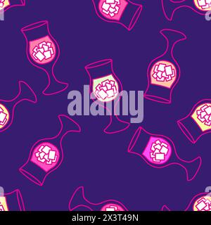 Dessins animés imprimés d'été cocktails sans couture et motif de glace pour l'emballage du papier et des tissus et du linge de maison et des vêtements textiles et accessoires de fête. Qua. Élevé Banque D'Images