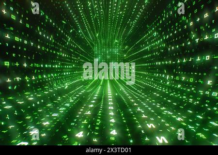 Code binaire abstrait, technologie abstraite numéro de code de fond de transfert de données cyberattaque Banque D'Images