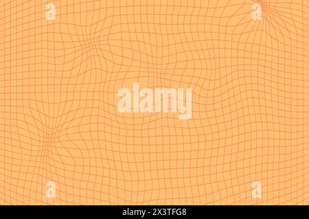 Motif damier rétro psychédélique orange. Textures groovy funky. Illustration vectorielle stock dans un style plat. Illustration de Vecteur