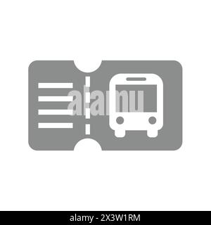 Icône de vecteur de ticket de bus. Symbole simple des transports en commun. Illustration de Vecteur