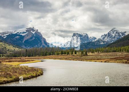 La chaîne de montagnes Wind River, Wyoming, États-Unis Banque D'Images