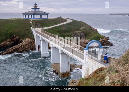 antiguo faro de Ribadeo, 1857, Isla Pancha (Ila Pancha) , Ribadeo, Lugo, Galice, Espagne Banque D'Images