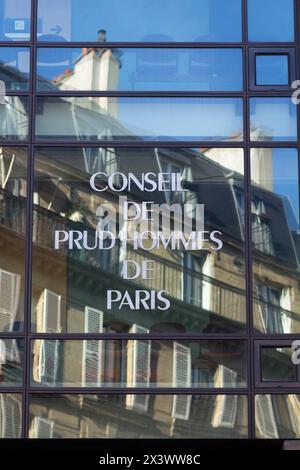 France, Paris, 75, 10ème ARRT, Rue Louis Blanc, détails du bâtiment du tribunal Labourt de Paris Banque D'Images
