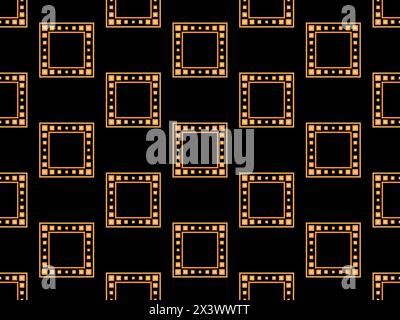 Motif géométrique sans couture dans le style art au trait. Motif géométrique art déco de lignes dorées sur fond noir. Style linéaire vintage. Conception pour Wallp Illustration de Vecteur