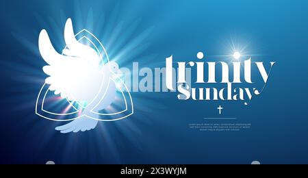 Illustration vectorielle d'une bannière pour Trinity Sunday. Illustration de Vecteur
