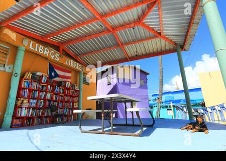États-Unis, Porto Rico, San Juan. La Perla. Bibliothèque Banque D'Images