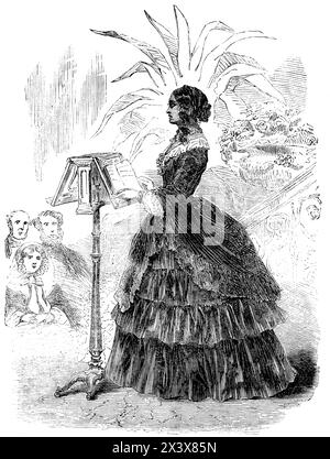 Mary E. Webb, une « dame de couleur de Philadelphie », lisant la case de l'oncle Tom lors d'une réunion à Stafford House en 1856, Angleterre, rapportée dans The London Illustrated News, 2 août 1856, vol 29 (814) Banque D'Images