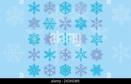 Les flocons de neige Illustration de Vecteur
