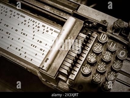 Historique Hollarith carte perforée ( machine ) à Bletchley Park, Buckinghamshire Banque D'Images