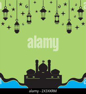 Fanoos Lantern arrière-plan islam logo icône vectorielle simple conception d'illustration Illustration de Vecteur