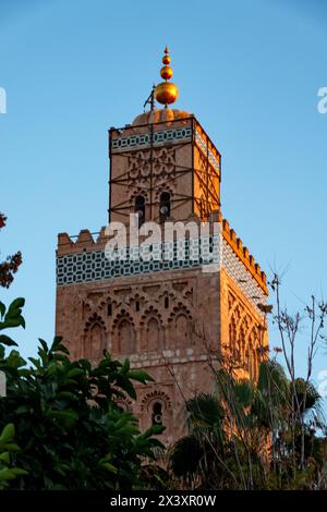 Marrakech Maroc, 15.11.2024. Vue sur la mosquée Koutoubia dans la médina de Marrakech ville au Maroc, Afrique du Nord, Afrique Banque D'Images