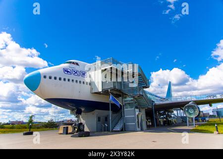 Europe, Scandinavie, Suède. Stockholm. Aéroport de Stockholm-Arlanda. Jumbo Hostel. Auberge de jeunesse dans un Boeing 747 Banque D'Images
