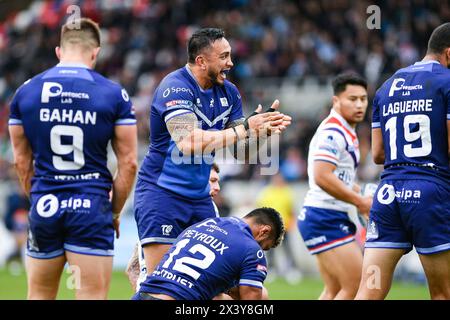 Wakefield, Angleterre - 27 avril 2024 Harrison Hansen de Toulouse Olympique. Rugby League Betfred Championship, Wakefield Trinity vs Toulouse Olympique au DIY Kitchens Stadium, Wakefield, Royaume-Uni Dean Williams Banque D'Images