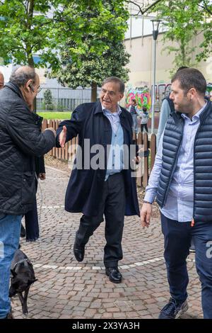 Milan, Italie. 29 avril 2024. Il presidente del Senato Ignazio la Russa Cerimonia alla cerimonia istituzionale in ricordo di Sergio Ramelli- Milano - Italia - Lunedì 26 Aprile 2024 (Foto Marco Cremonesi/LaPresse) cérémonie du Président du Sénat Ignazio la Russa lors de la cérémonie institutionnelle à la mémoire de Sergio Ramelli - Milan - Italie - lundi 29 avril 2024 (photo Marco Cremonesi/LaPresse) crédit : LaPresse/Alamy Live News Banque D'Images