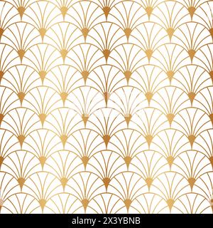 Motif sans couture or art déco. Pattern en éventail doré répété. Fond abstrait nouveau pour la conception d'impressions. Réseau géométrique répétitif. Gatsby répète Illustration de Vecteur