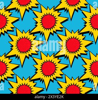 Bulles de discours comiques motif sans couture sur divers styles de texture comix souterraine, bande dessinée d'image stock Illustration de Vecteur