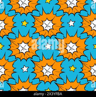 Bulles de discours comiques motif sans couture sur divers styles de texture comix souterraine, bande dessinée d'image stock Illustration de Vecteur