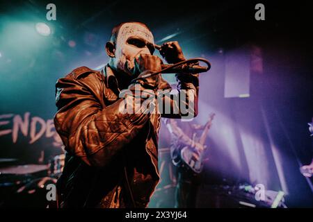 Copenhague, Danemark. 28 avril 2024. Le groupe de nu metal américain Vended donne un concert au Pumpehuset à Copenhague. Ici, le chanteur Griffin Taylor est vu en direct sur scène. (Crédit photo : Gonzales photo/Alamy Live News Banque D'Images