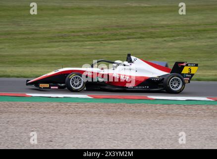 Nina GADEMAN 3 Fortec Motorsport Donington Park Qualifying at Donington Park, Derby, Angleterre le 27 avril 2024. Photo de Chris Williams. Utilisation éditoriale Banque D'Images