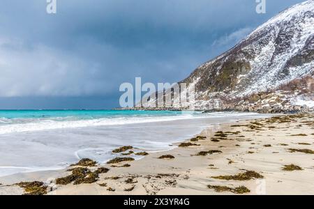 Norvège, ville de Tromso, île de Senja, plage Banque D'Images