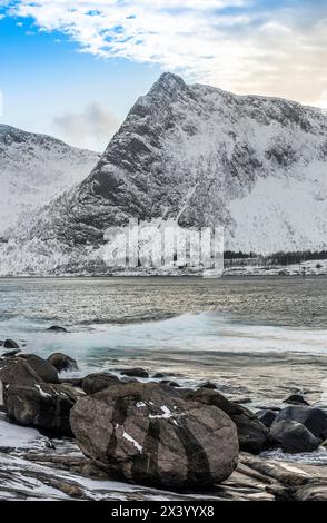 Norvège, ville de Tromso, île de Senja, Steinfjord Banque D'Images