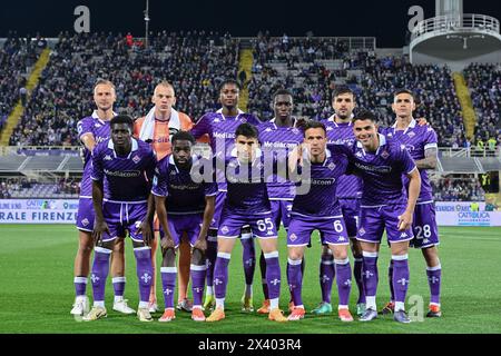 Florence, Italie. 28 avril 2024. Composition de l'équipe ACF Fiorentina lors de l'ACF Fiorentina vs US Sassuolo, match de football italien Serie A à Florence, Italie, avril 28 2024 crédit : Agence photo indépendante/Alamy Live News Banque D'Images