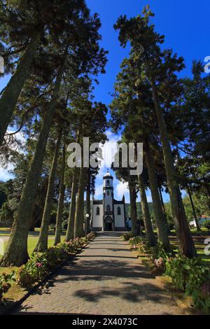 Île de Sao Miguel, Açores, Portugal. Igreja de São Nicolau, Sete Cidades Banque D'Images