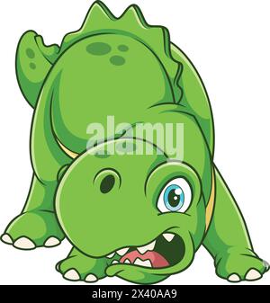 Clip art de dessin animé vecteur de chien dinosaure défensif Illustration de Vecteur