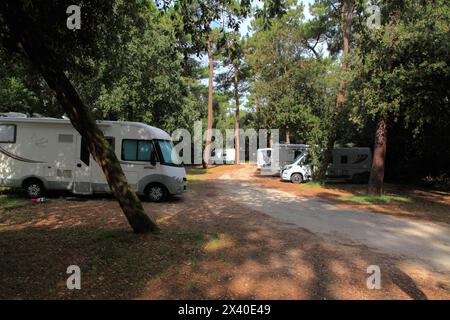 France, Nouvelle Aquitaine, Charente maritime (17), Oléron Island, Grand village plage, zone de camping-car Banque D'Images