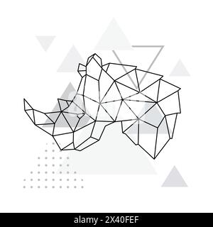 Emblème géométrique Rhino. Illustration vectorielle de Rhino Muzzle dans le style polygonal. Illustration de Vecteur
