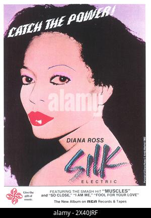 1982 Diana Ross Silk Electric album promo couverture Banque D'Images