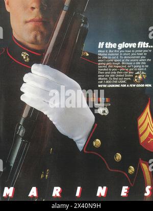 1987 annonce de recrutement USMC U.S. Marines Banque D'Images