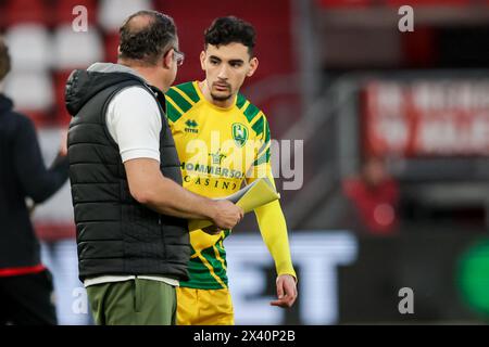 Utrecht, pays-Bas. 29 avril 2024. UTRECHT, 29-04-2024, stade Galgenwaard, Keuken Kampioen Divisie, football néerlandais, saison 2023/2024, pendant le match Jong Utrecht - ADO, ADO Den Haag joueur Malik Sellouki crédit : Pro Shots/Alamy Live News Banque D'Images