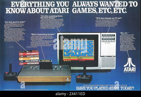 1982 Atar Video Computer System Game System annonce - 'avez-vous joué à Atari aujourd'hui?' Banque D'Images