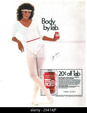 1983 Body by TAB Sugar-Free Drink ad avec Jayne Kennedy Banque D'Images
