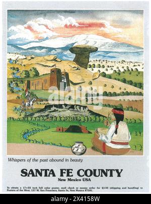 1986 Santa Fe County New Mexico annonce de voyage Banque D'Images