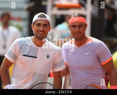 Madrid, Espagne. 29 avril 2024 : Madrid, Espagne : Rafa Nadal et Pedro Cachinl pendant Mutua Madrid Open à la Caja Mágica, Madrid le lundi 29 avril 2024. Crédit : action plus Sports images/Alamy Live News Banque D'Images