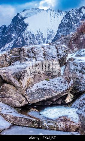 Norvège, ville de Tromso, île de Senja, Steinfjord Banque D'Images