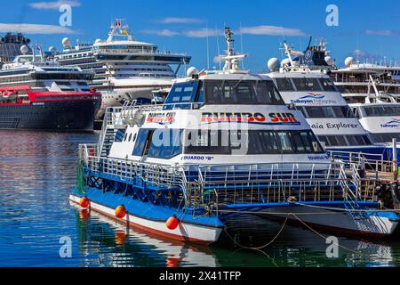 Bateaux d'excursion à Ushuaia, Tierra del Fuego, Argentine, Amérique du Sud Banque D'Images