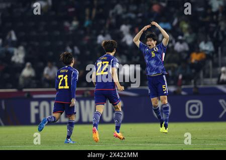 Doha, Qatar. 25 avril 2024. Seiji Kimura (JPN) Football/Football : Coupe d'Asie U23 de l'AFC Qatar 2024 quart de finale entre le Qatar et le Japon au stade Jassim Bin Hamad à Doha, Qatar . Crédit : Kenichi Arai/AFLO/Alamy Live News Banque D'Images