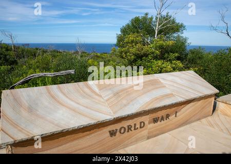 Le Memorial Walk de l'Australie au North Head Sanctuary Manly Sydney rend hommage à ceux qui ont servi et soutenu la défense de l'Australie, monument de la première Guerre mondiale Banque D'Images