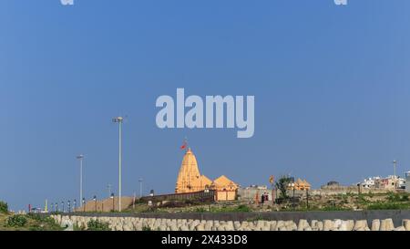 Vue du Temple Somnath, 8ème siècle Lord Shiva Temple, l'un des 12ème Jyotirlinga, Somnath, Gujarat, Inde. Banque D'Images