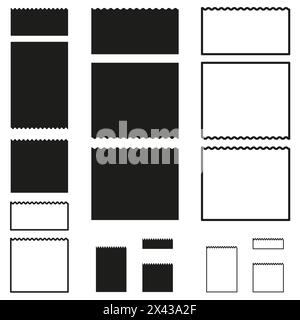 Collection de silhouettes de timbres-poste assortis. Variété de formes de timbres vierges. Philatélie et thème de collection. Illustration vectorielle. SPE 10. Illustration de Vecteur