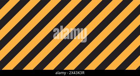 Ligne diagonale noire jaune d'avertissement. Bande de sécurité avertissement avertissement danger danger symbole de vecteur routier Illustration de Vecteur
