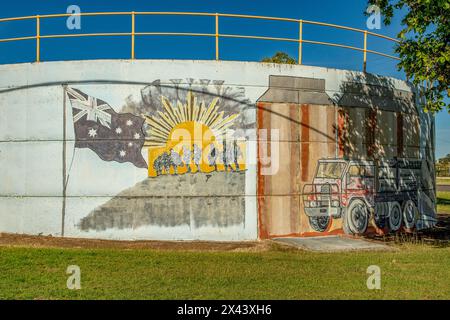 Water Tank Art, Wandoan, Queensland, Australie Banque D'Images