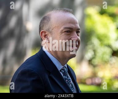 Londres, Royaume-Uni. 30 avril 2024. Chris Heaton-Harris, secrétaire de l'Irlande du Nord, lors d'une réunion du cabinet . Crédit : Ian Davidson/Alamy Live News Banque D'Images