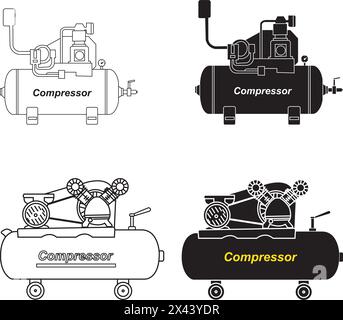 Illustration vectorielle d'icône de compresseur conception de symbole Illustration de Vecteur