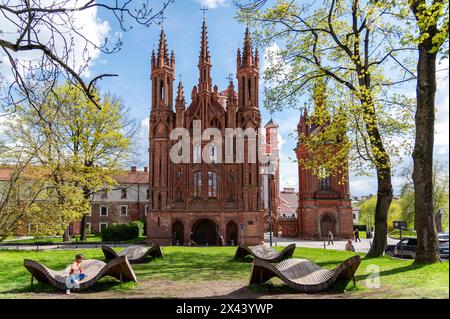 L'Église Sainte-Anne, Vilnius, Lituanie Banque D'Images